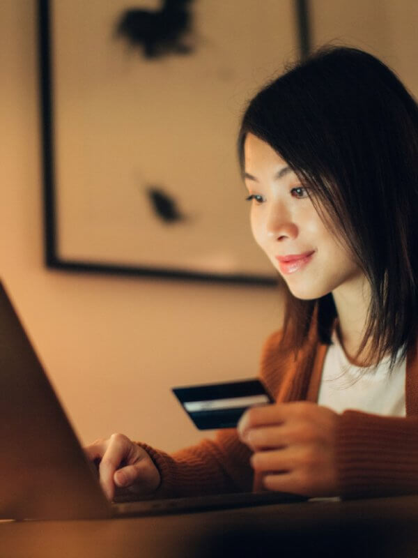 Woman making a purchase online