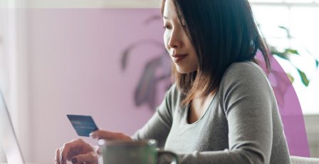 Woman making a payment online