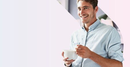 Man enjoying a cup of tea