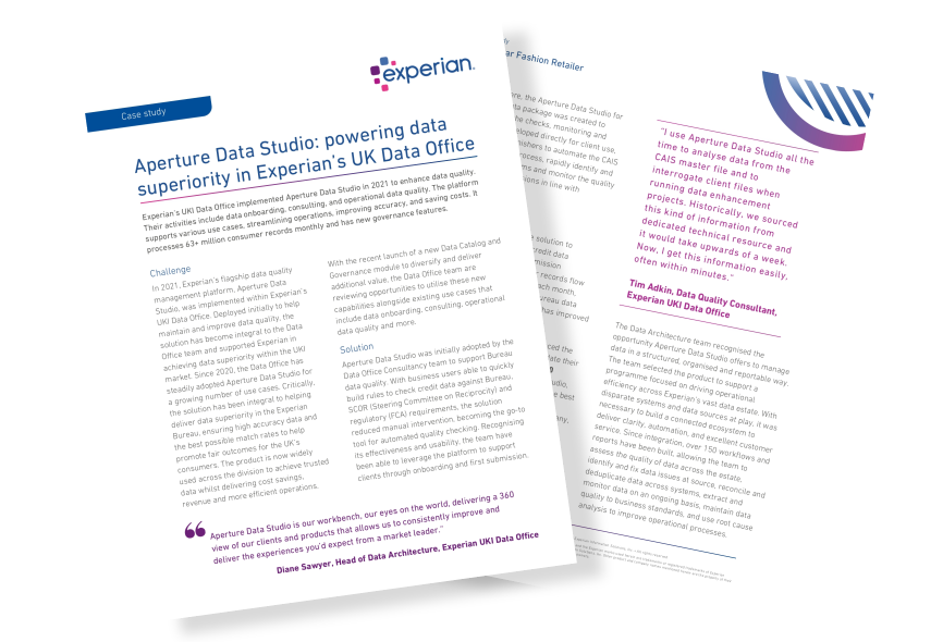 Aperture Data Studio: Powering data superiority in Experian’s UK Data Office