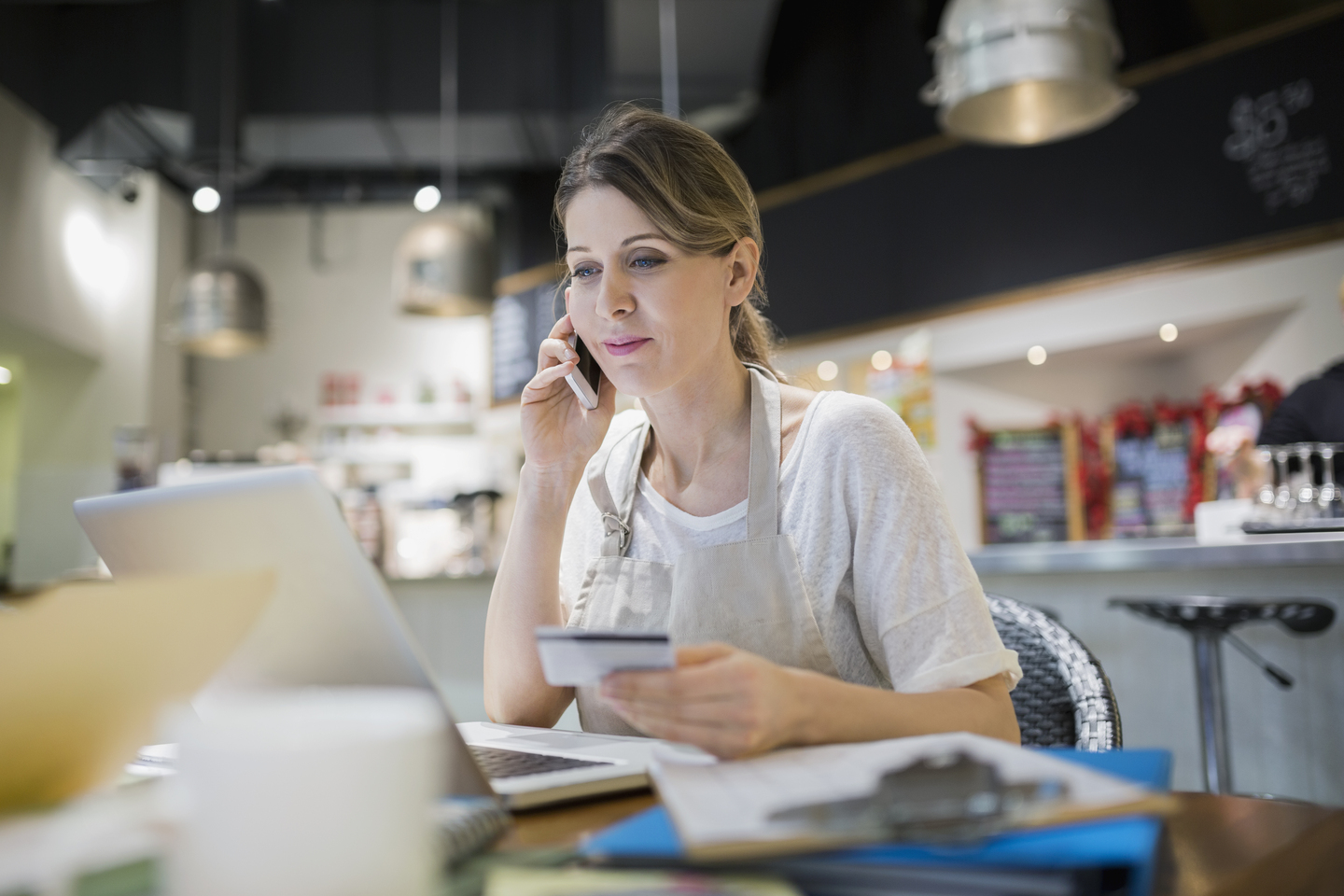 Business owner using her phone