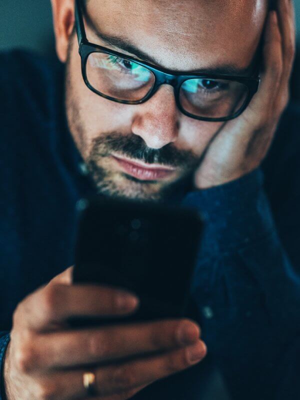 Man browsing on his phone